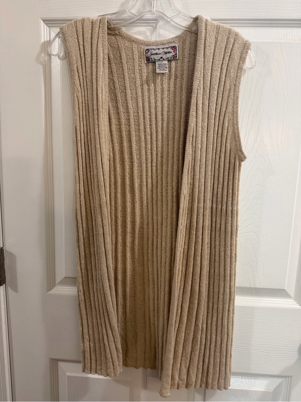 Jonathana Martin 100% Silk Ribbed Knit Vest
